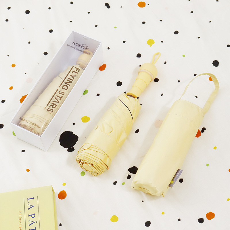 6 poignées de parapluie rétractables jaune pollen d'os-coffret cadeau