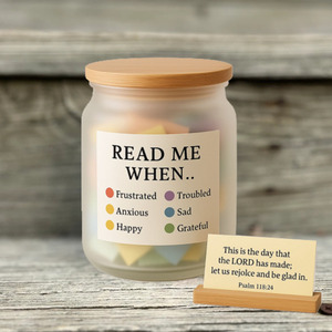 Novità: Barattolo di Preghiere con 90 Versetti Biblici in Bottiglia di <span class=keywords><strong>Carta</strong></span>, Decorazione da Scrivania Promozionale con Stampa UV - Product Image 4