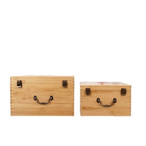 Bamboo Storage <b>Box</b> Rectangle Customizable Size With Handle For Tea Set Packaging - Product Image 4