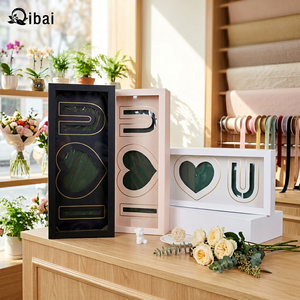 Qibai <span class=keywords><strong>maman</strong></span> boîte fleur fête des mères boîte avec <span class=keywords><strong>mot</strong></span> PVC fenêtre rectangulaire fleur boîte préservée je t'aime Rose fleuriste - Product Image 1