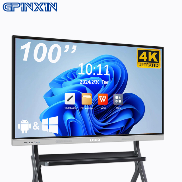 55 65 Inch Interactive White Board Smart LED Screen 20point Touch Screen Smart School Blackboard Display Android Windows Choice