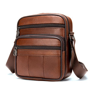 Sacs à bandoulière en cuir véritable pour hommes, sacs fourre-tout de haute qualité, sacs messager de mode pour hommes d'affaires, sacs en cuir, sac banane - Product Image 6