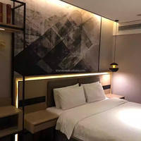 Muebles de Dormitorio Modernos Personalizados para Hotel, Juego Completo de 3 Piezas, Marco de Cama de Madera, Mesitas de Noche, Cabecera, Escritorio, Silla, Armario