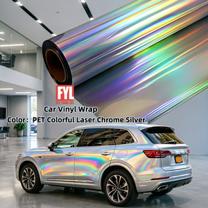 Pellicola Adesiva in Vinile Cromato Olografico Arcobaleno FYL PET, Cambio Colore, per Wrapping Auto - Product Image 1