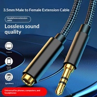 Câble audio BHA MF35 mâle-femelle 3,5 mm, rallonge universelle pour haut-parleur/écouteur, connecteur étendu, conducteur en cuivre, gaine tressée