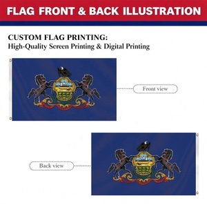 Drapeau de l'État du Pennsylvania personnalisé en usine, 3 x 5 pieds, avec œillets en laiton doublement cousus, idéal pour les événements - Product Image 2