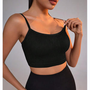 Haut court de sport sans coutures pour femme, séchage rapide, respirant, dos nu, soutien-gorge de yoga pour la gym et l'entraînement - Product Image 2