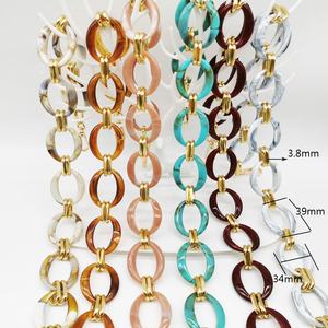 คุณภาพสูงแฟชั่นอะคริลิค + อลูมิเนียมสุภาพสตรีกระเป๋าวัสดุที่เหมาะสม Chain39 * 34มิลลิเมตรเรซิ่นกระเป๋าสายโซ่กระเป๋าถือ - Product Image 1