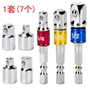 7 Pc Colored Adapter Rod Set Hex To <b>Square</b> Connector 1/4 3/8 1/2 Inch Aluminum Alloy Socket Adapter <b>Tool</b> - Product Image 1