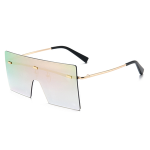 Latest Fashion One Piece Glasses Metal Temple Shades <b>Sunglasses</b> Ladies Women - Product Image 4
