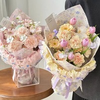 Papier d'emballage pour bouquet de fleurs, style peinture à l'huile, papier kraft, matériel d'emballage floral, boutique de fleurs Dream Garden