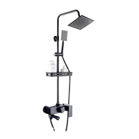 Haute qualité en laiton salle de bain douche à main robinet douche tête carrée ensemble pluie bain douche mélangeur système Kits