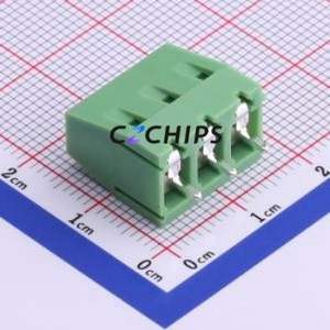 XY128V-A-5.08-3P Screw Terminal Block Through hole Component (THT),P=5.08mm Connector 1x3P 5.08mm Green Through Hole - Product Image 2