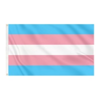 Drapeau transgenre OEM, bannière transgenre 3x5 pieds, impression numérique personnalisée sur polyester, vente en gros d'usine, événements nationaux personnalisés