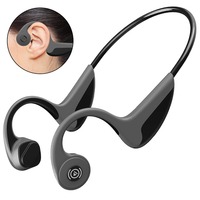 Headphone Tanpa Kabel, Headset Teknologi Kait Telinga Konduksi Tulang Olahraga Lari Berenang