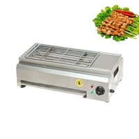 Grand gril de barbecue sans fumée à 4 commandes avec ventilateur, machine à barbecue commerciale