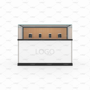 Nouvelle vitrine de présentation de téléphones portables en bois et verre avec logo de marque moderne et éclairage LED pour magasin - Product Image 3
