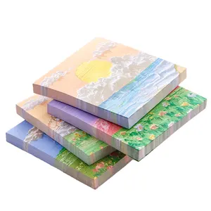 Printing Cubes Promotional Hot Sale Sticky Note Pad Creative Colorful Memo Pad Oil Painting Sticky Notes