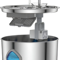 Fontaine à eau pour animaux de compagnie à grande capacité 3,2 L en acier inoxydable avec circulation d'eau et filtre automatique pour chats et petits chiens