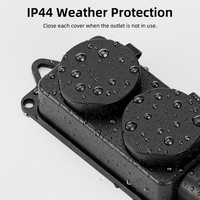 Pheiyon 16A 250V IP44 Prise de courant industrielle étanche avec auto-test en TPE, protection contre la pluie, pour extérieur, 3 prises