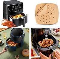 Papier sulfurisé en silicone double face enduit, économique et personnalisé, résistant à la graisse, pour friteuse à air, idéal pour aliments, gâteaux, pain et biscuits