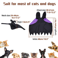 Costume de chien d'Halloween de luxe accessoire de vêtements pour animaux de compagnie de sorcière de fée sombre