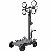 Projecteur LED portable d'urgence à mât télescopique 960W, IP65, blanc, angle de faisceau 360°, AC, pour éclairage paysager de jardin