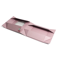 Boîte cadeau pliable rose mat de haute qualité avec fenêtre, boîte rigide en papier pour desserts