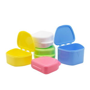 Dental Tooth <b>Storage</b> Case Top Opening Portable Retainer <b>Box</b> 95x55x65mm <b>Plastic</b> Orthodontic Appliance Container - Product Image 2