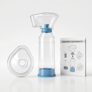 Mascarilla Espaciadora <span class=keywords><strong>AeroChamber</strong></span> de Silicona Transparente Sshtang para Asma/ODCP, Ajuste Universal, Adaptador Portátil para Inhalador PMDI, Modelo Mc3 - Product Image 1