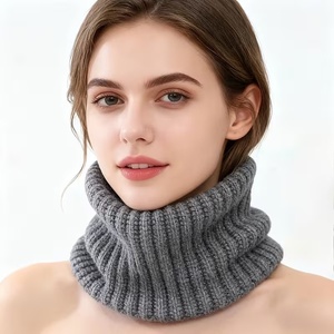 Cache-cou côtelé minimaliste en <span class=keywords><strong>tricot</strong></span> épais de qualité supérieure, cache-cou thermique doux et confortable <span class=keywords><strong>pour</strong></span> femme, idéal <span class=keywords><strong>pour</strong></span> l'hiver et la mode. - Product Image 2