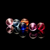 Perles Rondes de Haute Qualité en Spinelle de Laboratoire de 8 mm, Rubis, Saphir Jaune et Bleu, Pierres Précieuses Colorées avec Trou Complet pour Accessoires de Bijouterie