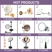 Miroir de maquillage LED de forme ronde, nouveau design, miroir cosmétique de bureau, miroir de table double face pour femme
