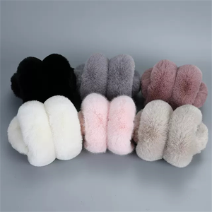イヤーマフ冬用暖かい毛皮かわいい耳保護無地 - Product Image 6