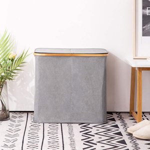 <strong>Double</strong> <strong>Laundry</strong> <strong>Hamper</strong> with Lid and Removable <strong>Laundry</strong> Bags Large <strong>Laundry</strong> <strong>Hamper</strong> 2 Section Collapsible Dirty Clothes <strong>Hamper</strong> - Product Image 3