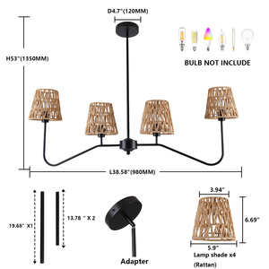Lámparas colgantes de bambú tejido para salas de té elaboradas con bambú, restaurantes de estilo chino - Product Image 6