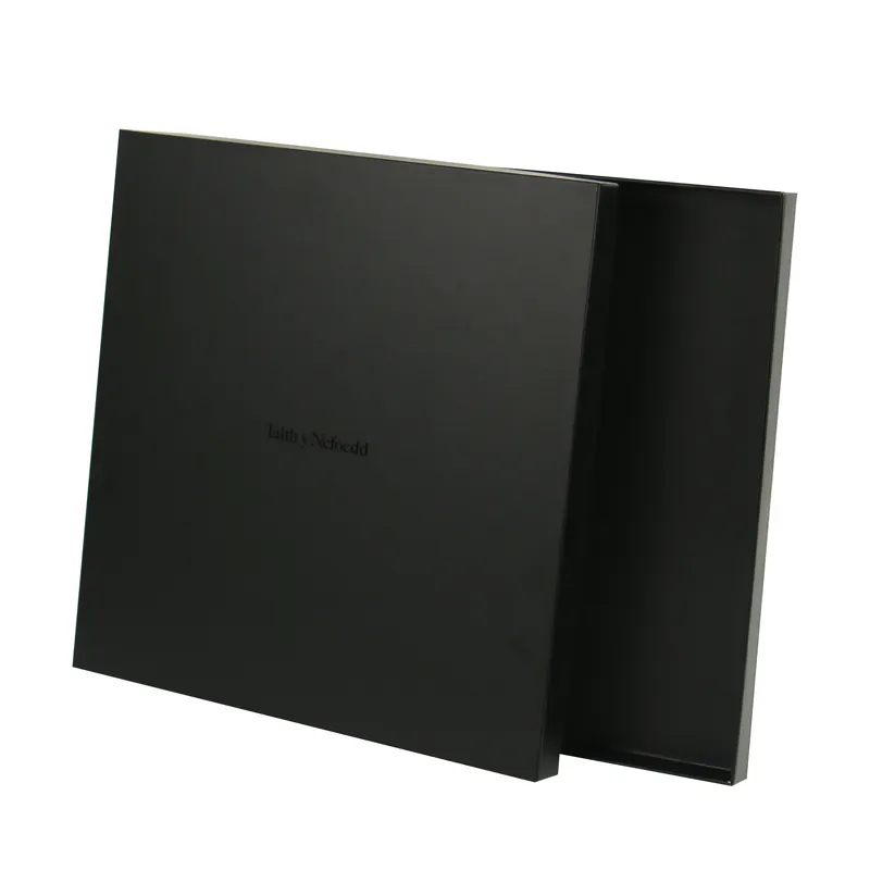 Conception d'emballage de boîte mince noire écologique de haute qualité Boîtes en carton dur personnalisées Boîte-cadeau épaisse