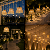 Lampe Suspendue LED Solaire USB à Double Chargement, Rechargeable, en Rotin, pour Mariage, Étanche IP54, Installation pour Jardin