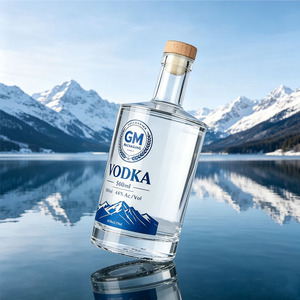 Bouteilles en verre pour spiritueux, vodka, whisky, <span class=keywords><strong>rhum</strong></span>, gin, liqueurs, 750 ml, bouteille de gin 500 ml, bouteille de vodka avec bouchon en liège naturel, boîte personnalisée - Product Image 1