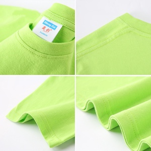 Venta al por mayor barato colorido 200g 100% algodón manga corta Camiseta para Mujeres Hombres Color sólido liso adolescentes camiseta - Product Image 6