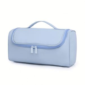Portable Travel Carrying <b>Case</b> for Women Fashion Waterproof PU Leather Hairdryer Bag Zipper Closure Large Storage Cosmetic <b>Case</b> - Product Image 5