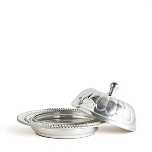 Beurrier classique en acier inoxydable écologique avec couvercle métallique à rabat, design minimaliste et options personnalisables - Product Image 1