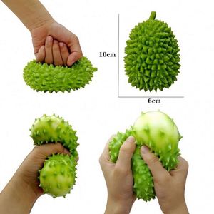 Meilleures ventes : Jouets de décompression amusants à presser, anti-stress de bureau en TPR, en forme de fruit Durian, cadeaux de fête, jouets Squishy originaux - Product Image 2