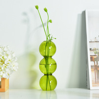 Vase en verre créatif Vases de luxe pour la décoration intérieure Vase à fleurs en verre borosilicate coloré transparent ambre