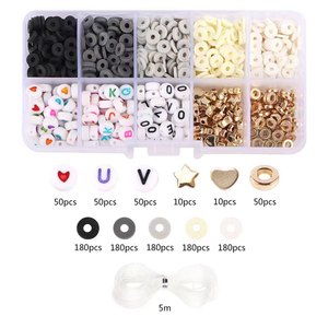 <b>Polymer</b> Clay Beads Set 6mm 10 Compartment DIY Jewelry Making Kit For Children Bracelet Craft Supplies - Product Image 4