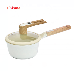 Sartén <span class=keywords><strong>Antiadherente</strong></span> de Aluminio Phisma con Mango de Madera y Tapa de Vidrio, Revestimiento Cerámico, Base de Inducción Ecológica - Product Image 2