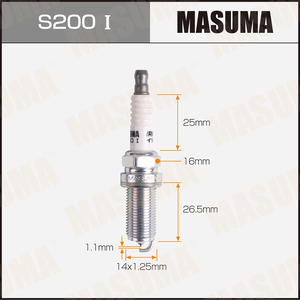 Candela d'Accensione S200I MASUMA ad Alte Prestazioni in Iridio per DENSO IKH16TT TOYOTA 90919-01233 <span class=keywords><strong>HYUNDAI</strong></span> e Distributore di Ricambi Auto - Product Image 2