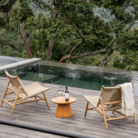 Chaises d'extérieur en teck et rotin, résistantes à l'eau et au soleil, pour hôtels, salles d'exposition, maisons d'hôtes, villas, cours, jardins, tables et chaises de loisirs