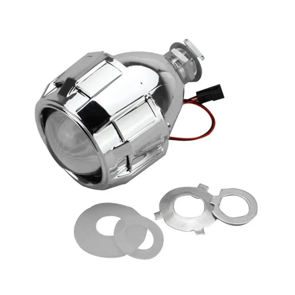 2.5 inch HID Xenon Bi Xenon Proyektor Lensa Retrofit Mobil Styling HeadLight DIY Lampu untuk H1 Bohlam dengan Perak Kafan h4 H7 Socket