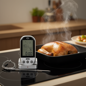 KCHENPROFI เครื่องวัดอุณหภูมิแบบดิจิตอลสำหรับการย่าง ใช้ได้สูงถึง 250 องศาเซลเซียส พร้อมหัววัดและขาตั้งสำหรับการปรุงเนื้อสัตว์ - Product Image 3